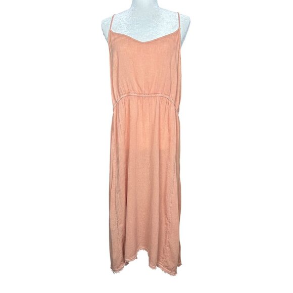 Anthropologie Daily Practice Pink Acid Wash Racerback Tank Dress Large High Low - Picture 2 of 11